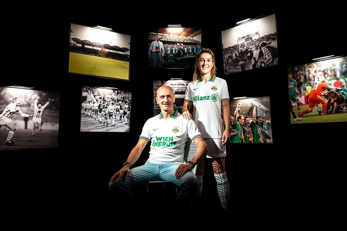 Rapid-Legende Gerald Willfurth und Kapitänin Sandrina Haupt