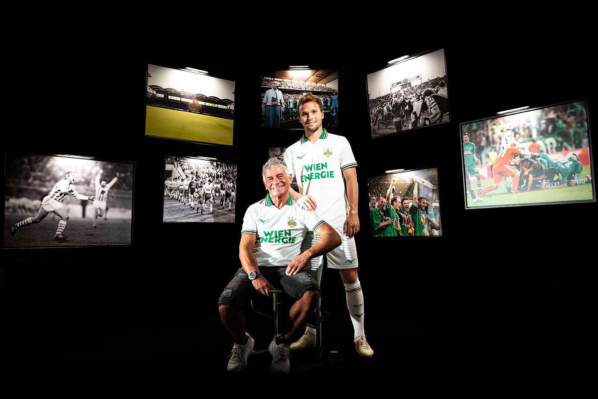 Rapid-Legende Paul Pawlek und Kapitän Matthias Seidl